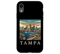 Carcasa para iPhone XR Tampa Florida Retro Vintage Skyline Bay Waterfront Atardecer