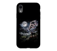 Carcasa para iPhone XR Tapir Aullando a la Luna Selva Lluvia Bosque Noche