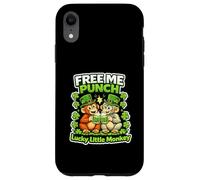 Carcasa para iPhone XR Team Punch Monkey Día de San Patricio Lucky Shenanigan Monkey
