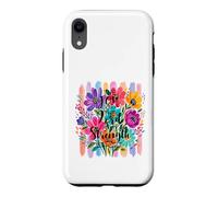 Carcasa para iPhone XR The Joy of The Lord Is My Strength Escritura Pretty Floral