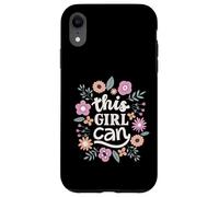 Carcasa para iPhone XR This Girl Can Cute Floral Empowerment Tipografía