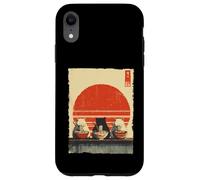 Carcasa para iPhone XR Three Cats Ramen Divertido Estético Japonés Ukiyo-e Anime Cat