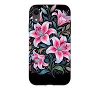 Carcasa para iPhone XR Tiger Lilies Blue White Pink Summer Spring Flowers Lily Buds