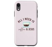 Carcasa para iPhone XR Todo LO Que Necesito ES CAFÉ & JESÚS Divertido Meme Cristiano con cafeína