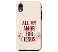 Carcasa para iPhone XR Todo mi Amor por Jesús, Fe Floral Día de San Valentín Cristiano