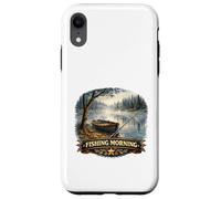 Carcasa para iPhone XR Tranquilo Lakeside Angler Amanecer Escape Wilderness