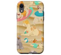 Carcasa para iPhone XR Tropical Summer Sandy Beach Dogs Cute Caniche Chihuahua Puppy