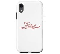 Carcasa para iPhone XR Troy New York Michigan Vintage Varsity Distressed Throwback