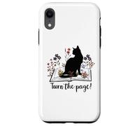 Carcasa para iPhone XR Turn The Page Books & Cats Black Cat Women Floral Book Lover