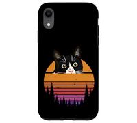 Carcasa para iPhone XR Tuxedo Cat Retro 70s Sunset Vintage Cat Lover