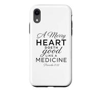 Carcasa para iPhone XR Un Feliz Corazón Medicina Escritura Versículo Bíblico Proverbios 17:22