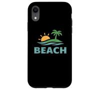 Carcasa para iPhone XR Vacaciones en la Playa Minimal Palmera Atardecer Costera Océano Vibes