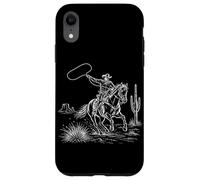 Carcasa para iPhone XR Vaquero Montando Caballo Western Rodeo Rancho Vida Texas Salvaje Oeste