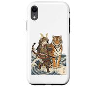 Carcasa para iPhone XR Vintage Anime Samurai Gato en Guerrero Tigre Japonés Otaku