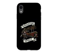 Carcasa para iPhone XR Vintage Biplane Aviator Spirit Retro Airplane Pilot