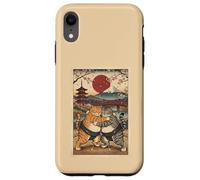 Carcasa para iPhone XR Vintage Cat Sumo Wrestler Arte Japonés Anime Ukiyo-e Gráfico