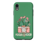 Carcasa para iPhone XR Vintage Focus On The Good Wildflower Camera Happy Thoughts