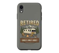 Carcasa para iPhone XR Vintage Retired RV Camping Camper Fishing Outdoors