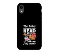 Carcasa para iPhone XR Voices In My Head Telling Me Play Ukelele Tropical Flower