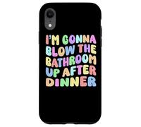 Carcasa para iPhone XR Voy a Volar el baño después de la Cena Retro Funny Meme