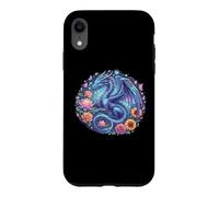 Carcasa para iPhone XR Watercolor Dragon Flowers Beautiful Art Colorful Graphic