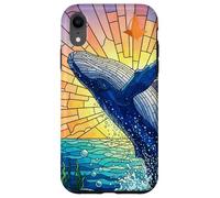 Carcasa para iPhone XR Whale in Sunset Stained Glass Style Sea Animal