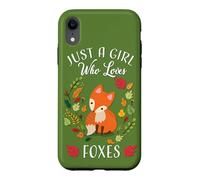 Carcasa para iPhone XR Womens Kids Fall Leaves Boho Just A Girl Who Loves Foxes