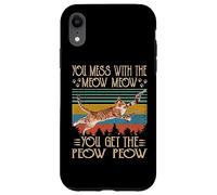 Carcasa para iPhone XR You Mess with The Meow You Get The Peow Funny Cat with Gun