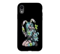 Carcasa para iPhone XR Zombie Goth Bunny Esqueleto Chica EMO Kawaii Goth Chica