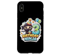 Carcasa para iPhone XS MAX 3 años cumpleaños Ninja Boys 3rd Tercera Fiesta Infantil