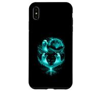 Carcasa para iPhone XS MAX 3 Graciosos Hombres Aullando Gansos tontos en la Luna Llena Azul Hielo