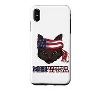 Carcasa para iPhone XS MAX 4 de Julio Funny Cat Lover Bandera Americana Patriot Pun Kitty