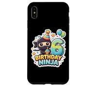 Carcasa para iPhone XS MAX 6 años cumpleaños Ninja Boys Six 6th Sexto Kids Party Cute
