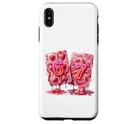 Carcasa para iPhone XS MAX 67 Six Seven Valentine Hearts Poker Card Meme Couple Girls