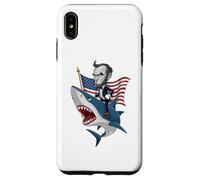 Carcasa para iPhone XS MAX Abraham Lincoln Riding A Shark - Gráfico patriótico del 4 de Julio