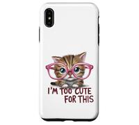 Carcasa para iPhone XS MAX Adorable Gatito con Gafas y Cita Linda