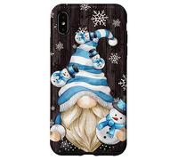 Carcasa para iPhone XS MAX Aesthetic Snowflake Pattern with Snowman and Winter GNOME