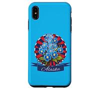 Carcasa para iPhone XS MAX Alaska Alpine Forget Me Not Patriotic Proud Alaska Bandera de Estados Unidos