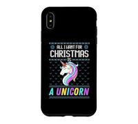 Carcasa para iPhone XS MAX All I Want For Christmas Is A Unicorn Ugly Sweater Christmas Fun