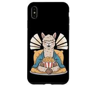 Carcasa para iPhone XS MAX Alpaca Feliz con Palomitas de maíz Diseño de Animales