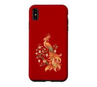 Carcasa para iPhone XS MAX Amante de los Azulejos de Mahjong Phoenix con Forma de pájaro fénix en Flor