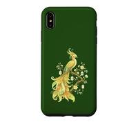 Carcasa para iPhone XS MAX Amante de los Azulejos Phoenix Mahjong Golden Bird con Forma de Flor de Cerezo