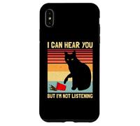 Carcasa para iPhone XS MAX Amante del café con Forma de Gato Negro Divertido, Vintage, «No Estoy Escuchando»