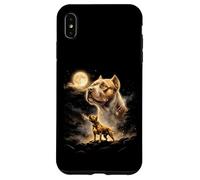 Carcasa para iPhone XS MAX American Bully Howling to The Moon Meme 90s Gráfico Animal