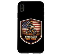 Carcasa para iPhone XS MAX American Embrace The Dirt Bike Rider Motocross Patriot USA