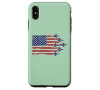 Carcasa para iPhone XS MAX American Flag Patriotic Fighter Jet Airplane Flyover 4th