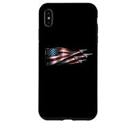 Carcasa para iPhone XS MAX American Patriotic Fighter Jets USA Flag ondeando el 4 de Julio