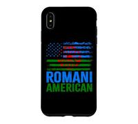 Carcasa para iPhone XS MAX American Romani | Banderas de Roma Traveller & USA envejecidas