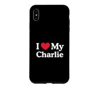 Carcasa para iPhone XS MAX Amo mi corazón de Charlie Charlie Amo a Charlie
