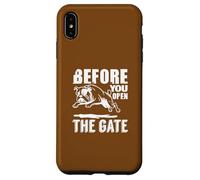 Carcasa para iPhone XS MAX Antes de Abrir la Puerta Bulldog Advertencia Divertido